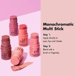 e.l.f. Monochromatic Multi Stick, Luxuriously Creamy & Blendable Color, For Eyes, Lips & Cheeks, Dazzling Peony, 0.17 oz (5 g) - Image 4