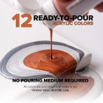 GenCrafts Metallic Acrylic Pouring Paint - Set of 12 Metallic Colors - Pre-Mixed High Flow & Ready to Pour - 2 oz./ 59 ml Bottles - Multi-Purpose Paints for Canvas & Paper, Rocks, Wood and More - Image 5