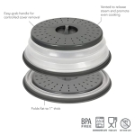Tovolo Vented Collapsible Medium Microwave Cover (Charcoal) - Splatter Guard & Colander Kitchen Gadget for Food & Meal Prep / Dishwasher-Safe, BPA-Free Silicone & Plastic - Image 8