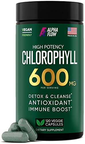 41MDEC93tkL.jpg Chlorophyll Capsules 600 mg - Natural Chlorophyll Pills for Women & Men - Highly BioAvailable Organic Chlorophyll Supplement for Energy, Immunity & Skin Health - Internal Deodorant, Detox & Cleanse - Image 1