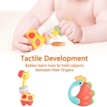 iPlay, iLearn 10pcs Baby Teething Rattle Toys, Infant Gift Set for 6-12 Month, Bulk Animal Rattles W/ Container, Newborn Sensory Early Development Toy for 0 2 3 4 5 7 8 9 10 Months Old Babies Girl Boy - Image 4