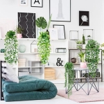 Artificial Hanging Plants for Shelf, 4 Pack Fake Potted Greenery Faux Eucalyptus Vine, Mandala Vine, String of Pearls,Pea pod Leaves in Pot for Office Living Room Bathroom Indoor Outdoor Décor - Image 3