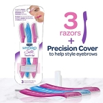 Schick Hydro Silk Touch-Up Exfoliating Dermaplaning Tool, Face & Eyebrow Razor with Precision Cover- 3 Count | Dermaplaning Razor For Women - Image 4