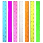 Color Transparent Ruler Plastic Rulers - Ruler 12 inch, Kids Ruler for School, Ruler with Centimeters, Millimeter and Inches, Assorted Colors, Clear Rulers, 7 Pack School Rulers