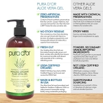 PURA D'OR Organic Aloe Vera Gel Lemongrass (16oz) All Natural - ZERO Artificial Preservatives - Deeply Hydrating & Moisturizing - Sunburn, Bug Bites, Rashes, Small Cuts, Eczema Relief - Skin & Hair - Image 6