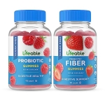 Lifeable Sugar Free Probiotic + Prebiotic Fiber, Gummies Bundle - Great Tasting, Vitamin Supplement, Gluten Free, GMO Free, Chewable Gummy
