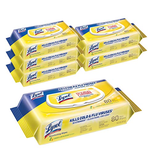 51XcJqm8wcL.jpg Lysol Disinfectant Handi-Pack Wipes, Multi-Surface Antibacterial Cleaning Wipes, for Disinfecting and Cleaning, Lemon and Lime Blossom, 480 Count (Pack of 6) - Image 1