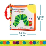 Let's Count Soft Book - World of Eric Carle the Very Hungry Caterpillar Baby on the Go Clip Teething Crinkle Soft Sensory Book for Babies, 5.25x5.25 Inch - Image 4