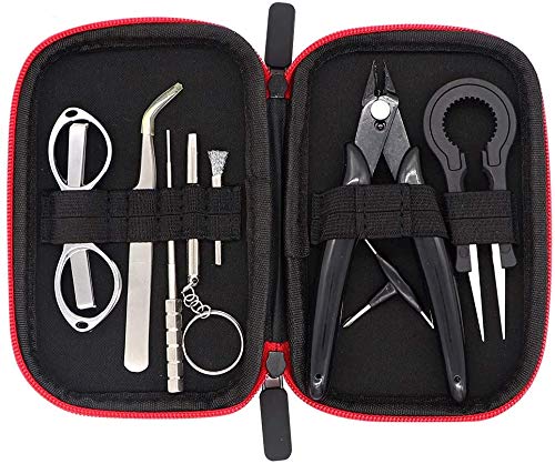 51kR-QZ1S6L.jpg DIY Tool Kit Jig Winding Set,Ceramics Tweezers,Cutter,Folding Scissors, Brush, Screwdrivers with A Carrying Case - Image 1