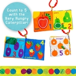 Let's Count Soft Book - World of Eric Carle the Very Hungry Caterpillar Baby on the Go Clip Teething Crinkle Soft Sensory Book for Babies, 5.25x5.25 Inch - Image 7