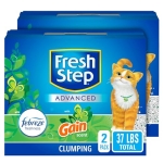Fresh Step Clumping Cat Litter, With Febreze Gain, Advanced, Extra Large, 37 Pounds total (2 Pack of 18.5lb Boxes)