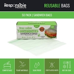 Responsible Products Certified Compostable SNACK Resealable Zip Bag, Extra Strength Food Bags, Plant-Based Freezer-Safe (50 Pack) - Image 3