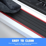 Car Rear Bumper Protector Guard, Anti-Scratch Abrasion Rubber Trunk Door Entry Sill Guard, Non-Slip Vehicle Trim Cover Protection Strip, Car Accessories for Most Cars and SUV (Black/Red/35.4" x2.7) - Image 7