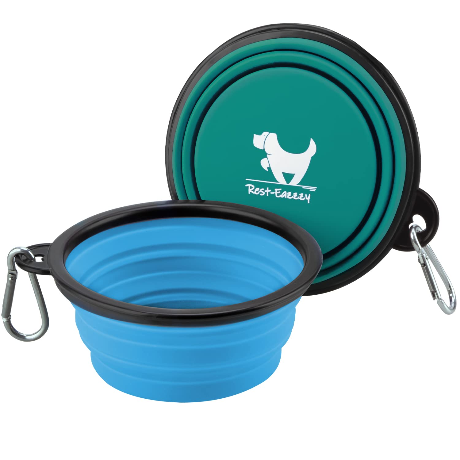 Version 1.0.0 Collapsible Dog Bowls for Travel, 2-Pack Dog Portable Water Bowl for Dogs Cats Pet Foldable Feeding Watering Dish for Traveling Camping Walking with 2 Carabiners, BPA Free - Image 1