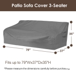 Vailge Heavy Duty Patio Sofa Cover, 100% Waterproof 3-Seater Outdoor Sofa Cover,Lawn Patio Furniture Covers with Air Vent and Handle,79" Wx 37" Dx 35" H,Grey - Image 7
