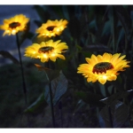 Homeleo Upgraded 4-Flower Solar Sunflower Lights for Yard Decor,Waterproof Outdoor Garden Decorative Artificial Flowers Stake Ornaments for Lawn Patio Porch Flowerbed Thanksgiving Cemetery Decorations - Image 4