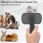 Swihauk Self Cleaning Slicker Brush for Dogs & Cats & Small Pets, Skin Friendly Grooming Cat Brush, Dog Brush for Shedding, Deshedding Brush, Hair Brush Puppy Brush for Haired Dogs, Gray - Image 3