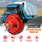 2PCS 300DB Super Loud Train Horns, 12V Waterproof Air Horns Replacement Kit, Car Air Electric Snail Double Horn, Automotive Accessories Universal for Car, Motorcycle, Truck, Bike, Boat (Red) - Image 3