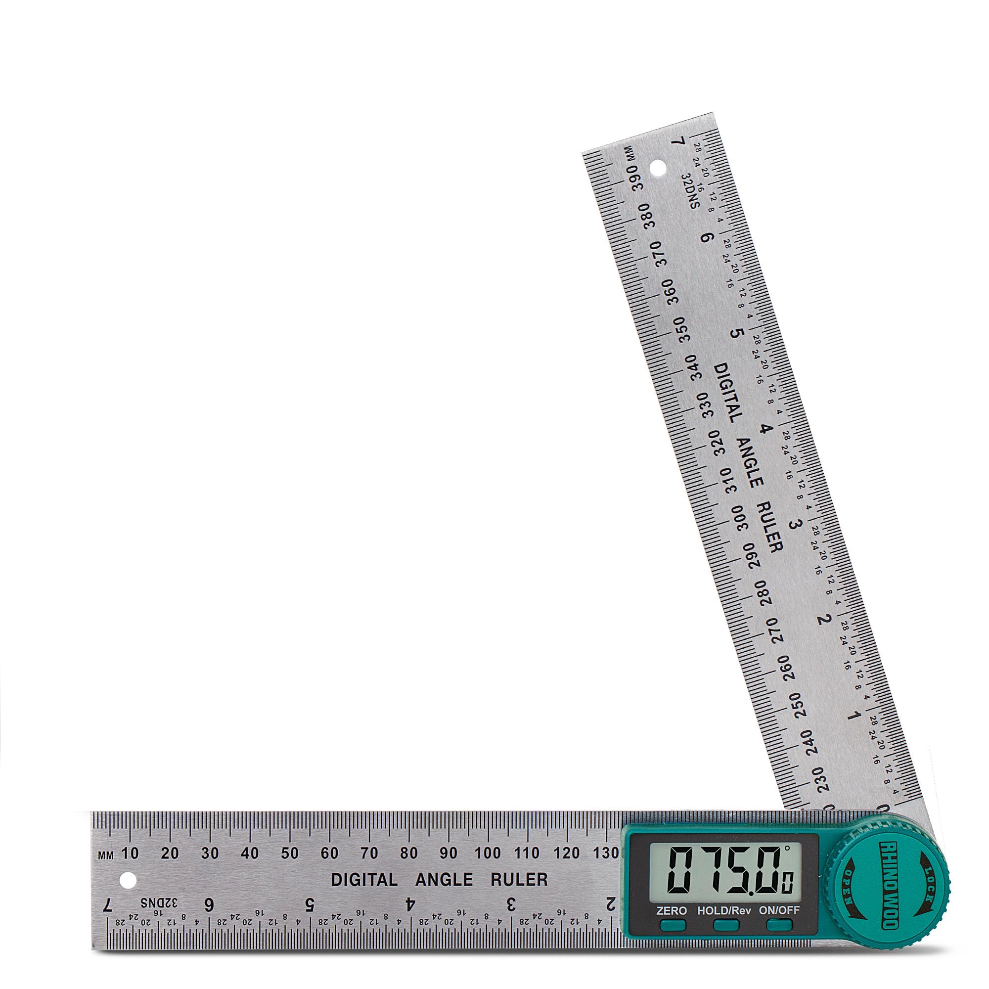 Digital Angle Finder Protractor, Angle Finder Ruler with 7inch/200mm, Angle Measuring Tool for Woodworking/Carpenter/Construction/DIY Measurement(2 Batteries Included) (Stainless Steel)