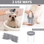 Comotech Dog Paw Cleaner, Portable Dog Paw Washer Pet Cleaning Silicone Brush with 3 Absorbent Towel, Pet Foot Cleaner for Small Breed Dogs(Grey) - Image 4