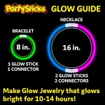 Glow Sticks Bulk Party Favors 100pk - 8" Glow in the Dark Party Supplies, Light Sticks for Neon Party Glow Necklaces and Bracelets for Kids or Adults - Image 4