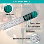 Digital Angle Finder Protractor, Angle Finder Ruler with 7inch/200mm, Angle Measuring Tool for Woodworking/Carpenter/Construction/DIY Measurement(2 Batteries Included) (Stainless Steel) - Image 5