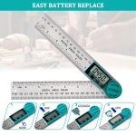 Digital Angle Finder Protractor, Angle Finder Ruler with 7inch/200mm, Angle Measuring Tool for Woodworking/Carpenter/Construction/DIY Measurement(2 Batteries Included) (Stainless Steel) - Image 3