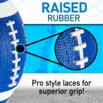 Franklin Sports Football - Grip-Rite 100 - Kids Junior Size - Youth Football - Durable Outdoor Rubber Football - Blue / White - Image 5