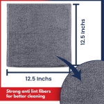 USANOOKS Microfiber Cleaning Cloth Grey - 12 Packs 12.5"x12.5" - High Performance - 1200 Washes, Ultra Absorbent Towels Weave Grime & Liquid for Streak-Free Mirror Shine - Car Washing Cloth - Image 6